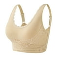 thumbnail image 1 of WCMZJ Kendally Bra Comfy Corset Bra Front Cross Side Buckle Lace Bras for Older Women Full Coverage Yoga Sports T-Shirt Bra Beige S, 1 of 4
