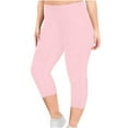 thumbnail image 1 of WCMZJ Plus Size Capris Leggings for Women Knee Length High Waist Leggings Tummy Control Outdoor Capri Legging Pink 3XL, 1 of 6