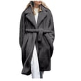 thumbnail image 1 of WCMZJ Plus Size Fur Coats for Women Winter Maxi Fluffy Faux Fur Overcoat Warm Long Parka Jacket Lapel Collar Coat Pocket Outwear with Belt Dark Gray 5XL, 1 of 6