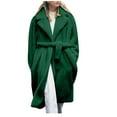 thumbnail image 1 of WCMZJ Plus Size Fur Coats for Women Winter Maxi Fluffy Faux Fur Overcoat Warm Long Parka Jacket Lapel Collar Coat Pocket Outwear with Belt Mint Green 4XL, 1 of 6