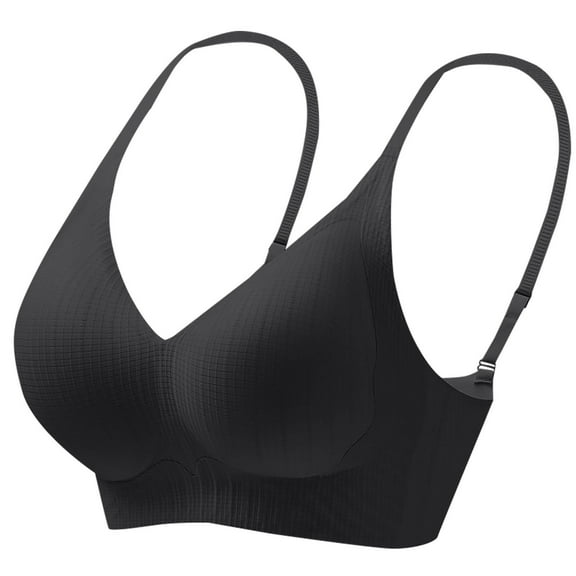 WCMZJ Push Up Bras for Women Wireless Bra Silicone Soft Support Seamless Comfortable Wire Free Bralette Small to Plus Size Black XXL