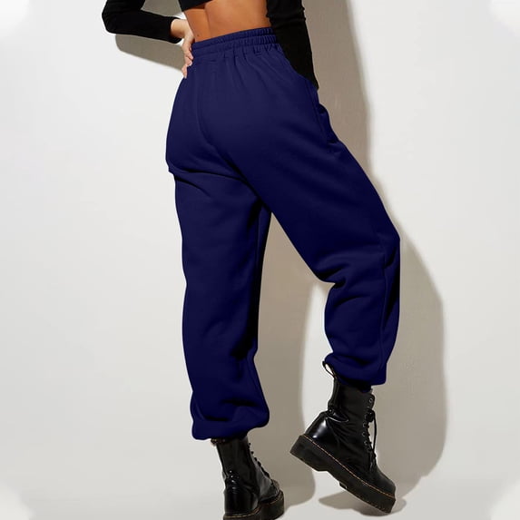 WCMZJ Scrub Pants for Women Slim Fit Jogger Scrubs Pants Casual Solid Sweatpants Drawstring Athletic Trousers Hiking Pants with Pockets Dark Blue S