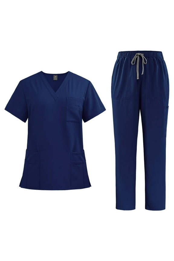 Scrub for Women Scrubs Top with Classic V-Neck and Yoga Jogger Pants Medical Nursing Uniform Scrub Set