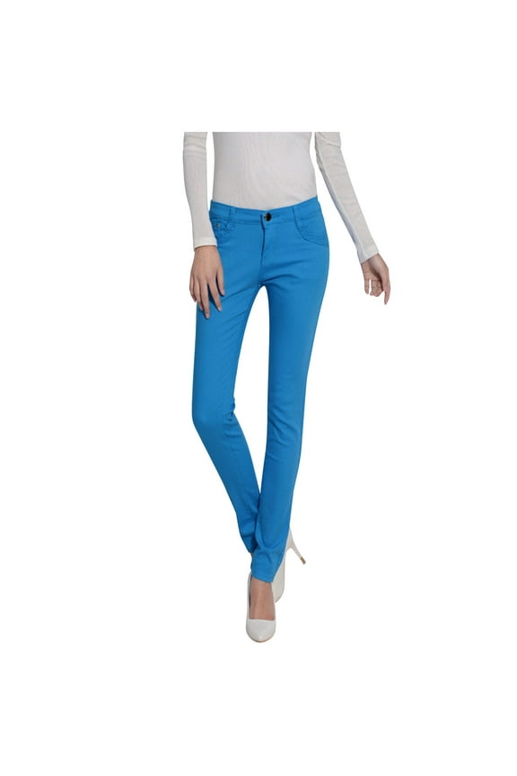 Skinny Jeans for Women High Waist Stretchy Classic Pencil Pant Low Rise Slimming Jeggings Denim Trousers Pants with Pocket Sky Blue 32