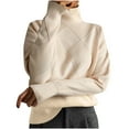 thumbnail image 2 of Woolicity Womens Mock Neck Sweater Long Sleeve Knit Sri Lanka 2 of 9