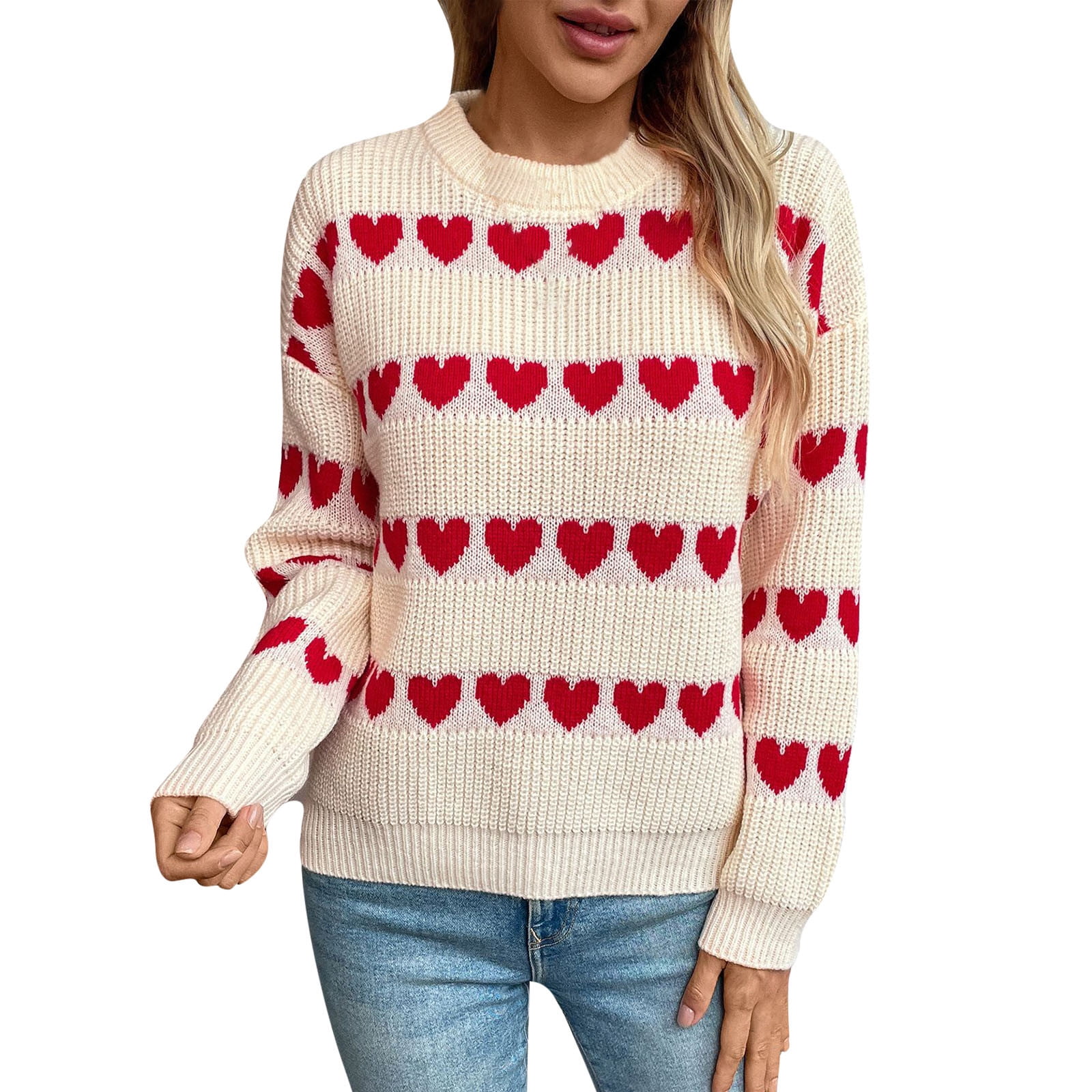 Heart Sweater Valentines Day Sweater Women's Women