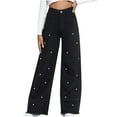 thumbnail image 1 of WCMZJ Women Baggy Wide Leg Jeans High Waist Boyfriend Jeans Casual Loose Trousers Y2k Streetwear Pants for Women. Black M, 1 of 7