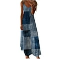 thumbnail image 1 of WCMZJ Women Floral Spaghetti Strap Sundress Casual Summer Long Maxi Dress Vneck Boho Dresses Trendy Beach Clothes 2024 Navy XL, 1 of 5
