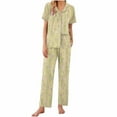 thumbnail image 1 of WCMZJ Women Pajamas Satin Pajama Set Floral Silk 2 Piece Lounge Sets Button Down Short Sleeve Shirts Wide Leg Pants Cute Pjs, 1 of 6