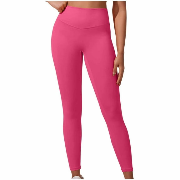 WCMZJ Women Scrunch Butt Lifting Leggings Seamless High Waisted Tummy Control Cycling Workout Yoga Pants Hot Pink XL