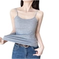 thumbnail image 1 of WCMZJ Women's Camisole Tops Basic Undershirts Camis Scoop Neck Ribbed Knit Sleeveless Spaghetti Strap Tank Top Gray XL, 1 of 4
