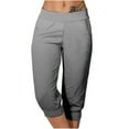 thumbnail image 1 of WCMZJ Women's Capri Pants Loose Drawstring High Waisted Sweatpants Lounge Pants Running Gym Short Pants Pockets Black XL, 1 of 4
