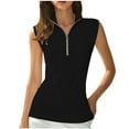 thumbnail image 1 of WCMZJ Women's Casual Golf Polo Shirts Collar Neck Quarter Zip Front Sleeveless Tank Tops Shirt, 1 of 6