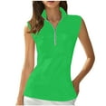 thumbnail image 1 of WCMZJ Women's Casual Golf Polo Shirts Collar Neck Quarter Zip Front Sleeveless Tank Tops Shirt, 1 of 6