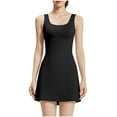thumbnail image 1 of WCMZJ Women's Cloud Feeling Tank Dress with Separate Shorts and Built in Bra U Back Mini Tennis Dress Black XL, 1 of 6