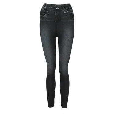 WCMZJ Women's Denim Jeggings High Waisted Stretch Skinny Solid Color Jeans With Pockets For Women