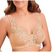 WCMZJ Womens Front Closure Bras Posture Correction Bra No Underwire Plus Size Full Coverage Lace Everyday Bralette