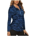 thumbnail image 1 of WCMZJ Women's Long Sleeve Golf Tennis Polo Shirts UPF 50+ Half Zip Dry Fit Workout Tops Athletic Shirt Dark Blue M, 1 of 4