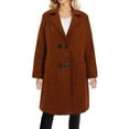 thumbnail image 1 of WCMZJ Women's Plus Size Long Winter Coats Notch Lapel Double Breasted Pea Trench Coats with Pockets Coffee L, 1 of 5