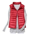 thumbnail image 1 of WCMZJ Women's Puffer Vests Lightweight Sleeveless Winter Stand Collar Zip Pockets Puffy Jacket Padded Gilet Red XL, 1 of 6