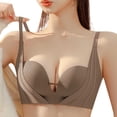 thumbnail image 1 of WCMZJ Women's Push Up Bra No Underwire Comfortable Wireless Bras Padded Plunge V Neck Gathering Bralettes, 1 of 9