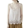 thumbnail image 1 of WCMZJ Women's Tank Tops Sleeveless Lace Embroidered Scalloped V Neck Undershirt Spaghetti Strap Layering Camisole Cami Tank Top, 1 of 3
