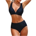 thumbnail image 1 of WCMZJ Women's Two Piece High Waisted Bikini Set Tummy Control Swimsuit Full Coverage Bathing Suit Black L, 1 of 7