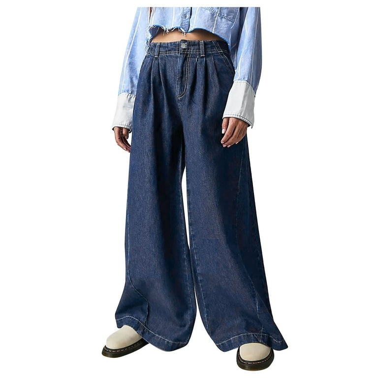 美品✨ 2024年 EVERYDAY I LIKE. Loose Jeans WCMZJ Women's Wide Leg Baggy Jeans 2024 Fall Loose Elastic