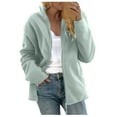 thumbnail image 1 of WCMZJ Women's Zip up Fleece Jacket Long Sleeve Warm Soft Polar Lightweight Coat with Pockets for Winter Stand Collar Casual Oversized Outerwear Green 4XL, 1 of 4