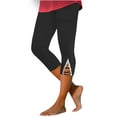 thumbnail image 1 of WCMZJ Womens Capri Leggings Summer High Waisted Yoga Leggings Lightweight Beach Pants Lace Trim Hollow Out Stretch Cozy Cropped Pants 2024 Black S, 1 of 5