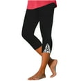 thumbnail image 1 of WCMZJ Womens Floral Lace Stitching Capri Leggings Elastic High Waisted Stretch Soft Cropped Capris Pants Plus Size Black 3XL, 1 of 6