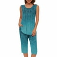 thumbnail image 1 of WCMZJ Womens Pajamas Set Pleated Crew Neck Sleeveless Tank Tops and Capri Pants Lounge Sets 2 Piece Summer Outfits, 1 of 5