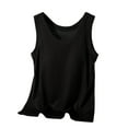 thumbnail image 1 of WCMZJ Womens Ribbed Tank Tops Solid Color Summer Scoop Neck Cami Tops with Built in Bras Padded Casual Basic Slim Fitted Sleeveless Camis Black XL, 1 of 6