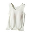 thumbnail image 1 of WCMZJ Womens Ribbed Tank Tops Solid Color Summer Scoop Neck Cami Tops with Built in Bras Padded Casual Basic Slim Fitted Sleeveless Camis White XXL, 1 of 6