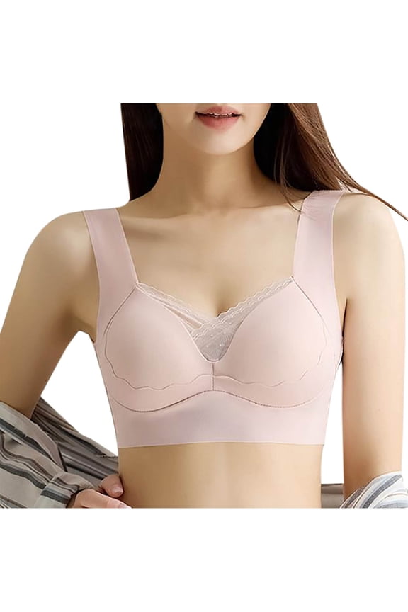 Womens Seamless Bras Deep Cup Full Back Coverage Hides Back Fat Comfort Wirefree Shaper Bra Sleep Yoga Bralette Stretch Bras