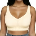 thumbnail image 1 of WCMZJ Womens Seamless Wireless Supportive Bra Push Up Comfort Soft No Underwire Full Coverage T Shirt Bra Yellow XXL, 1 of 9