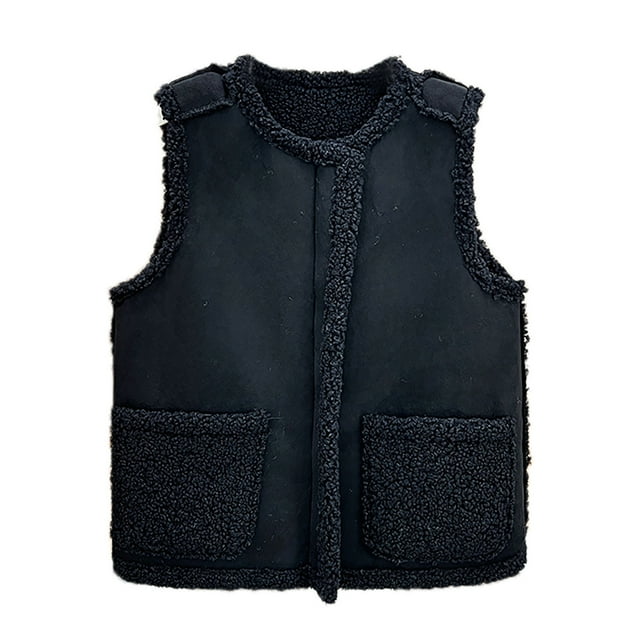 WCMZJ Womens Sherpa Vest Casual Warm Fuzzy Faux Shearling Vest