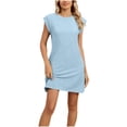 thumbnail image 1 of WCMZJ Womens Summer Dresses Fashion 2025 Cap Sleeve Spring Mini Dress Casual Beach Vacation Clothes Dresses Blue M, 1 of 7