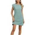 thumbnail image 1 of WCMZJ Womens Summer Dresses Fashion 2025 Cap Sleeve Spring Mini Dress Casual Beach Vacation Clothes Dresses Green S, 1 of 8