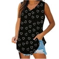 thumbnail image 1 of WCMZJ Womens Tank Tops Summer Sleeveless V Neck T Shirts Basic Loved Print Casual Tunic Tops for Leggings Loose Fit Black XXL, 1 of 5