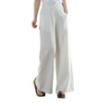 thumbnail image 1 of WCMZJ Womens Wide Leg Pull On Pants Cotton Linen Trousers Palazzo Lounge Pants Slacks Summer Casual Comfy Loose Pants, 1 of 4