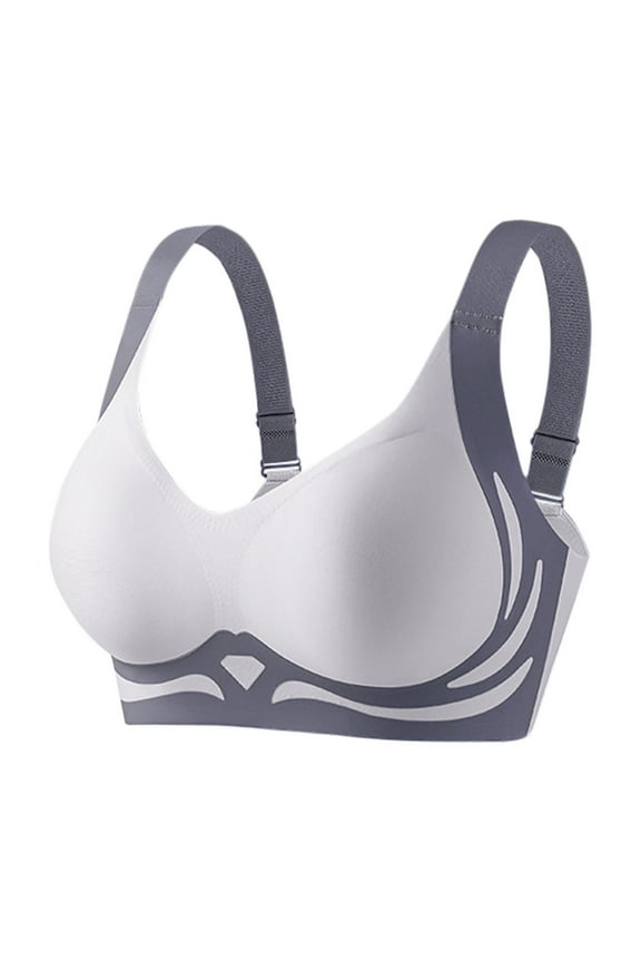 Womens Wireless Push Up Bra Comfort Seamless Super Gather Bra Advocatey Lifting Bras Sagging Breasts for Older Women Light Blue M