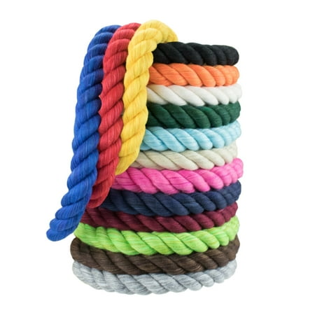 WCP Twisted Cotton Rope 3 Strand Natural Artisan Cord 1/4 Inch, 1/2 Inch Super Soft by the Foot in Multiple Lengths
