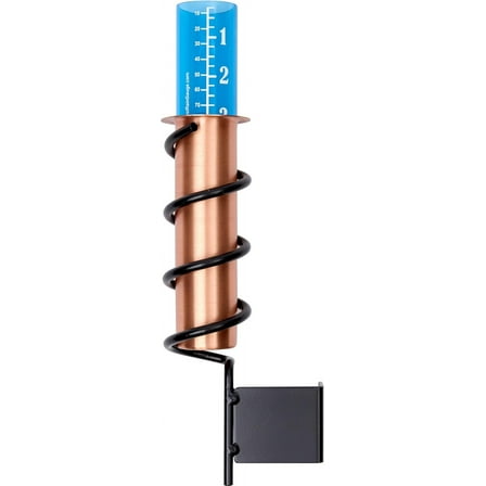 WCRG Copper Rain Gauge for Yard, Wood Fence Steel Mount - Outdoor Sprinkler Gauges, Shatterproof, Winter-Safe, Accurate, Decorative - The Original Floating Rain Gauge, USA Assembled & Designed