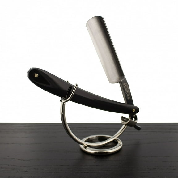 WCS Black Straight Razor, 6/8 Carbon Steel