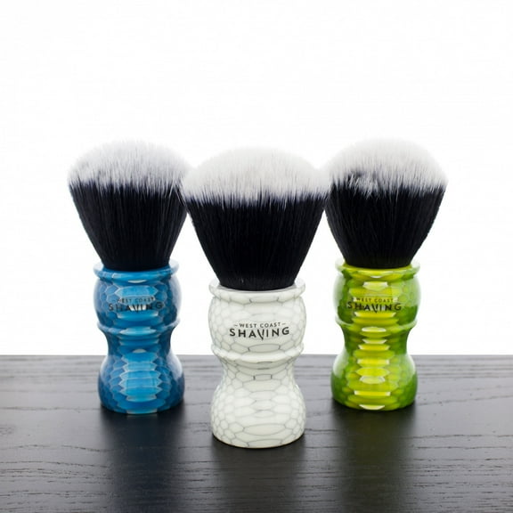 West Coast Shaving SB-WCS-105 WCS Synthetic Shaving Brushes, Honeycomb - Blue