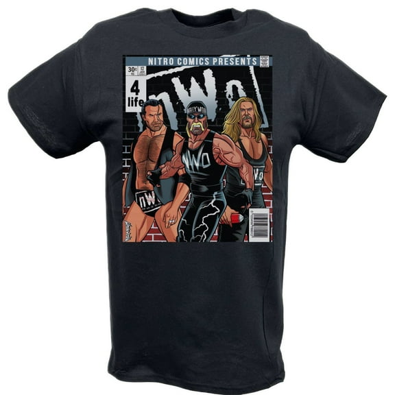 WCW Nitro Comics nWo 4 Life Hogan Hall Nash T-shirt