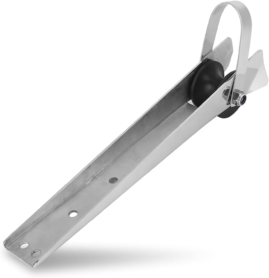 304 Stainless Steel Boat Anchor Roller - 15in Fixed Bow Roller Bracket For Small Boats, Self-Launching