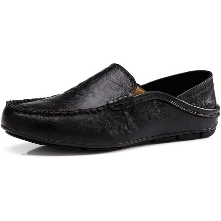 WCX Men s Loafers Shoes Round Toe Vegan Leather Loafer Shoe Anti Slip Flexible Flat Heel Casual Fashion Slip on 0614 Walmart