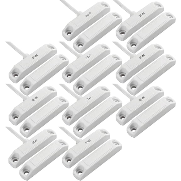 WCX NC Door Magnetic Contact Reed Switch Alarm Surface Mounted for Wooden Door or Window ABS Case White Color (10 Pack)-0614